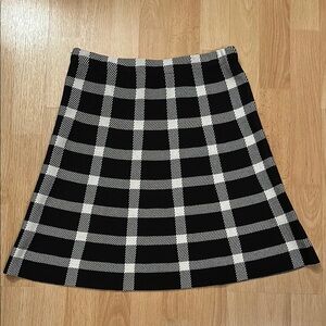 RACHEL Rachel Roy Stretch Black and White Plaid Women's Skirt M